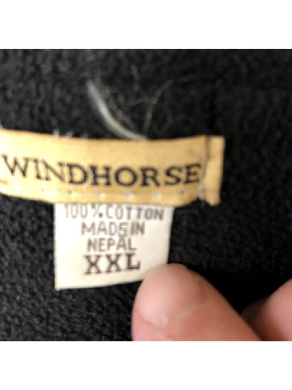 Windhorse Jacket Womens XXL Black Hooded Embroidered Floral Boho Cotton Nepal - Picture 6 of 13